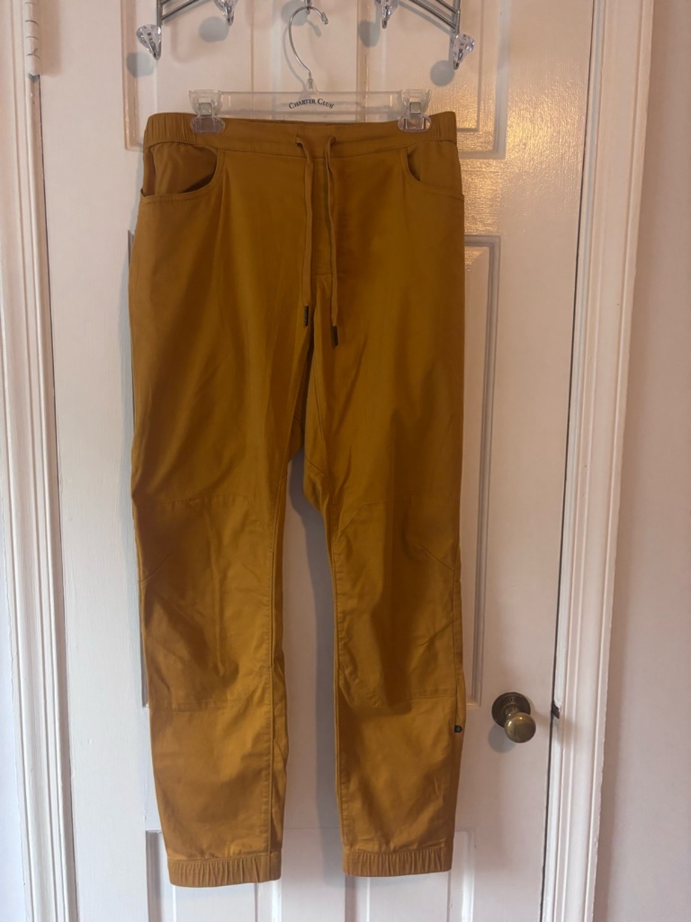 Women’s black diamond Casual Drawstring Jogger Pants - Mustard